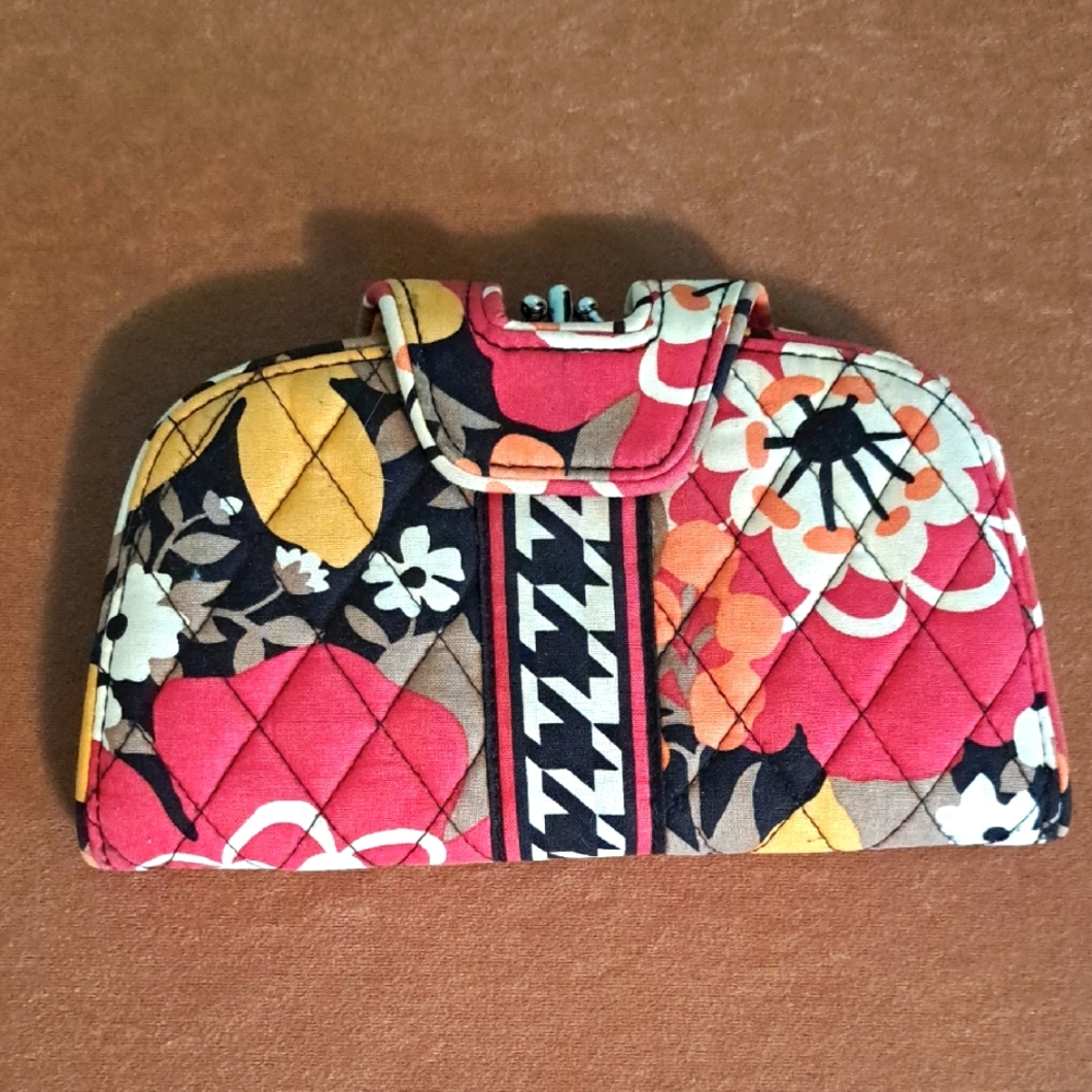 Vera Bradley Red and Orange Floral Clutch Bag Wallet